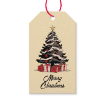 Retro Santa Christmas Gift Label