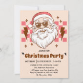 Retro Santa Christmas Party | Vintage Holiday Kaart (Voorkant)