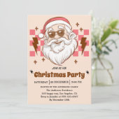 Retro Santa Christmas Party | Vintage Holiday Kaart (Staand voorkant)