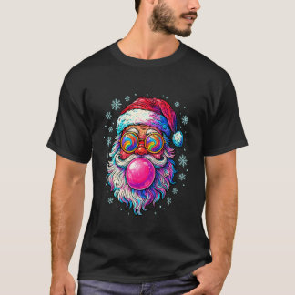 Retro Santa Christmas Pink Bubble Gum Sunglasses K T-shirt