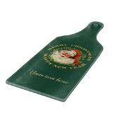 Retro Santa Circle Gepersonaliseerd Snijplank (Hoek)