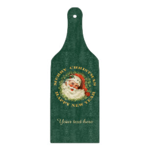 Retro Santa Circle Gepersonaliseerd Snijplank