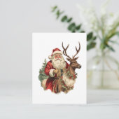 Retro Santa Classic Traditionele Kerstmis Briefkaart (Staand voorkant)