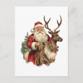 Retro Santa Classic Traditionele Kerstmis Briefkaart (Voorkant)