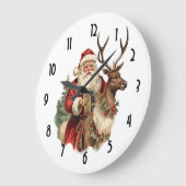 Retro Santa Classic Traditionele Kerstmis Grote Klok (Hoek)