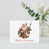 Retro Santa Classic Traditionele Kerstvakantie Briefkaart (Staand voorkant)