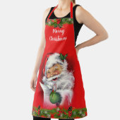 Retro Santa Claus Adult of Kinder Kerstrood Schort (Insitu)