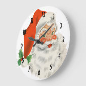 Retro Santa Claus and Holly Grote Klok (Hoek)