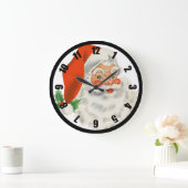 Retro Santa Claus and Holly Grote Klok (Huis)