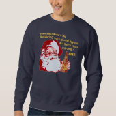 Retro Santa Claus Beer Funny kerstgedicht Trui (Voorkant)