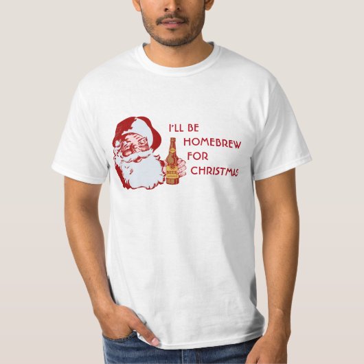 Retro Santa Claus Beer Homebrew Kerstmis T-shirt (Voorkant)