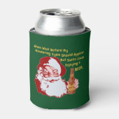 Retro Santa Claus Bier Grappig Kerstgedicht Blikjeskoeler (Blikje Voorkant)