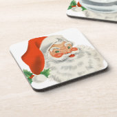 Retro Santa Claus Bier Onderzetter (Linkerzijde)