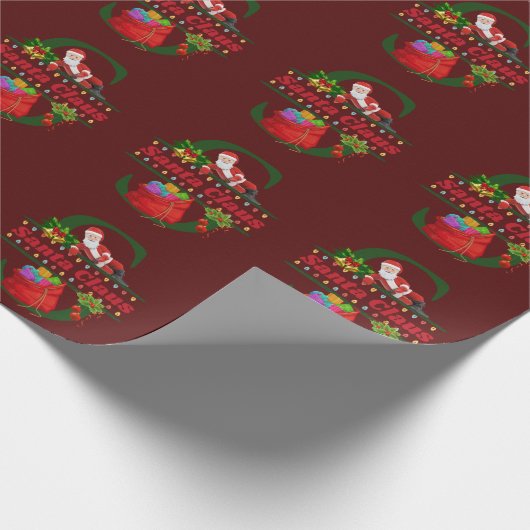 Retro  Santa Claus Cadeaupapier (Hoek)