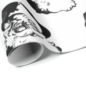 Retro Santa Claus Cadeaupapier (Rol Hoek)