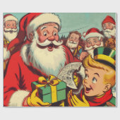 Retro Santa Claus Comics Cadeaupapier (Vlak)