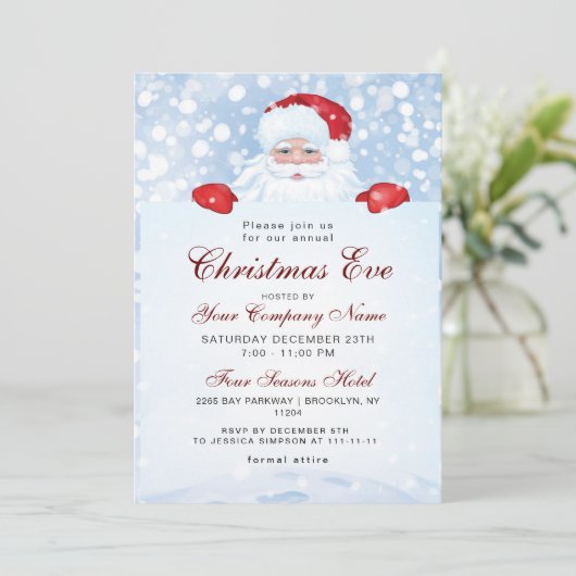  Retro Santa Claus Corporate Kerstmis Kaart (Staand voorkant)