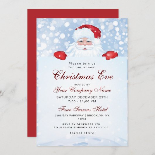  Retro Santa Claus Corporate Kerstmis Kaart (Voorkant / Achterkant)