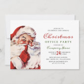 Retro Santa Claus Corporate Kerstparty Kaart (Voorkant)