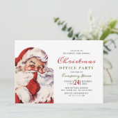 Retro Santa Claus Corporate Kerstparty Kaart (Staand voorkant)