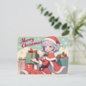 Retro Santa Claus Dochtercadeau Briefkaart geven (Staand voorkant)
