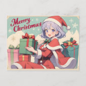 Retro Santa Claus Dochtercadeau Briefkaart geven (Voorkant)