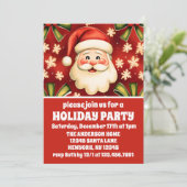 Retro Santa Claus en Bows Kerstfeest Kaart (Staand voorkant)