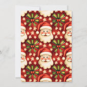 Retro Santa Claus en Bows Kerstfeest Kaart (Achterkant)