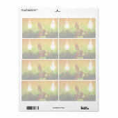 Retro Santa Claus en Bubble Lights Verzendlabel (Full Sheet)