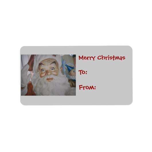 Retro Santa Claus Etiket (Voorkant)