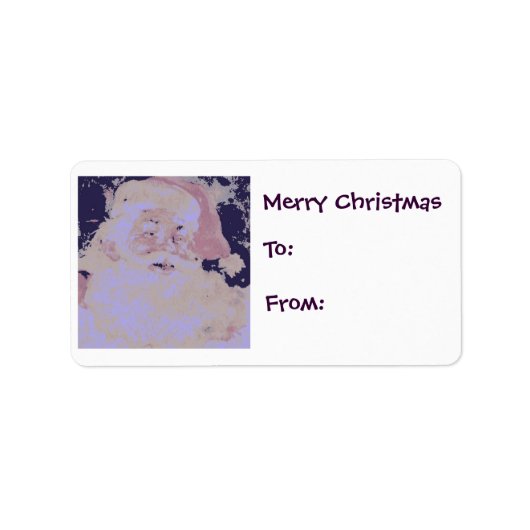 Retro Santa Claus Etiket (Voorkant)