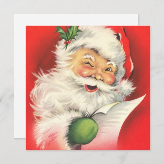 Retro  Santa Claus groter Notitiekaartje (Voorkant / Achterkant)