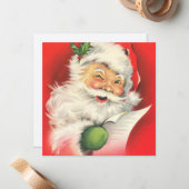 Retro  Santa Claus groter Notitiekaartje (Voorkant / Achterkant in situ)