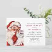 Retro Santa Claus Holiday CHRISTMAS EVE Kaart (Staand voorkant)