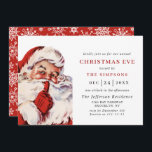 Retro Santa Claus Holiday CHRISTMAS EVE Kaart<br><div class="desc">Retro Santa Claus Kerstfeestdag uitnodiging.</div>