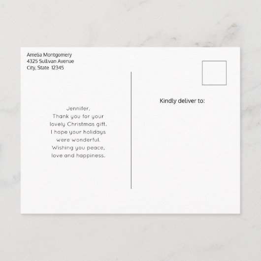 Retro Santa Claus in een rood Pet Kerst Dank u Briefkaart (Achterkant)