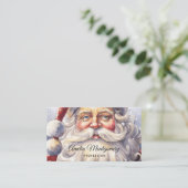 Retro Santa Claus in een rood Pet Kerstmiszaak Visitekaartje (Staand voorkant)