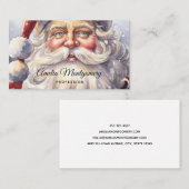 Retro Santa Claus in een rood Pet Kerstmiszaak Visitekaartje (Voorkant / Achterkant)