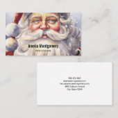 Retro Santa Claus in een rood Pet Kerstmiszaak Visitekaartje (Voorkant / Achterkant)
