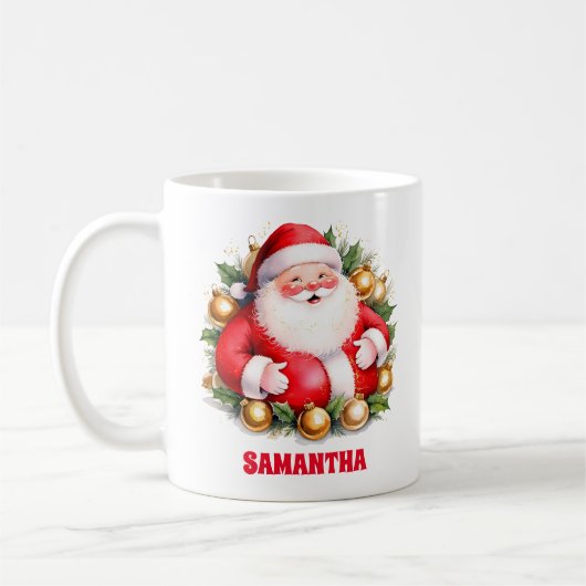 Retro Santa Claus Kerst Kinder Hot Chocolate Mok (Links)