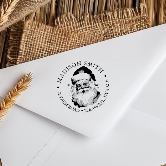 Retro Santa Claus-kerstadres Zelfinktende Stempel