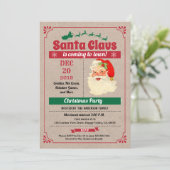 Retro Santa Claus kerstfeest feestdag Kaart (Staand voorkant)