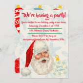 Retro Santa Claus kerstfeest Kaart (Voorkant / Achterkant)