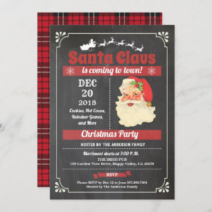Retro Santa Claus kerstfeestbord Kaart