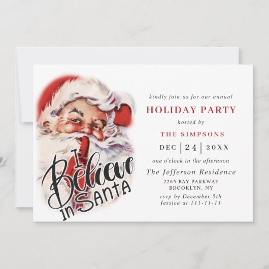 Retro Santa Claus kerstfeestdag Kaart (Voorkant)