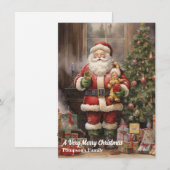 Retro Santa Claus kerstfeestdag Kaart (Voorkant / Achterkant)