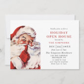 Retro Santa Claus kerstfeestdag OPEN HUIS Kaart (Voorkant)