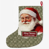 Retro Santa Claus Kerstkous  stijl Grote Kerstsok (Achterkant)