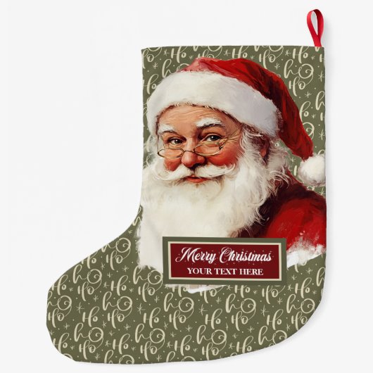 Retro Santa Claus Kerstkous  stijl Grote Kerstsok (Achterkant)