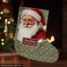 Retro Santa Claus Kerstkous  stijl Grote Kerstsok